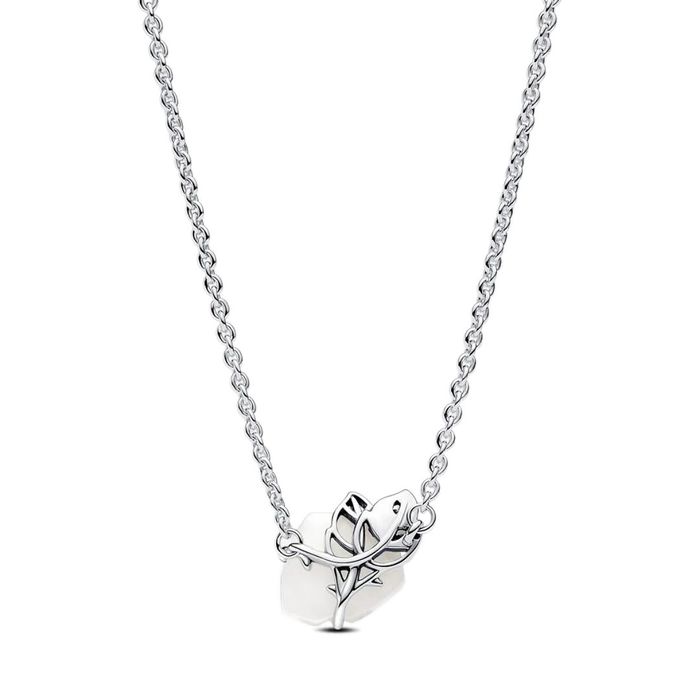 Colar PANDORA Rosa Branca em Flor 393206C01-45