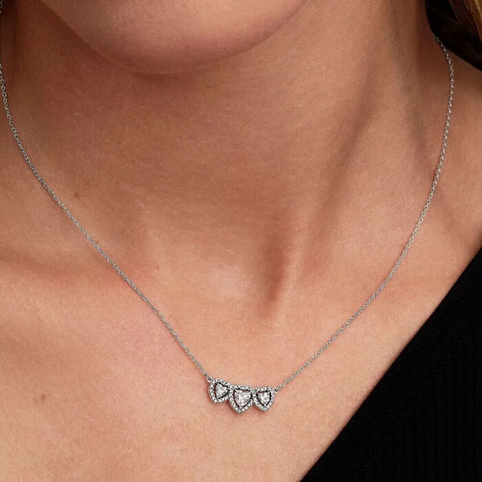 Colar PANDORA Triplo Coração 394412C01-45