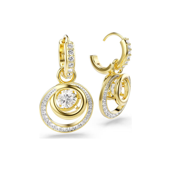 Brincos Swarovski dourados para mulher com cristais swarovski, com estilo de argolas.
