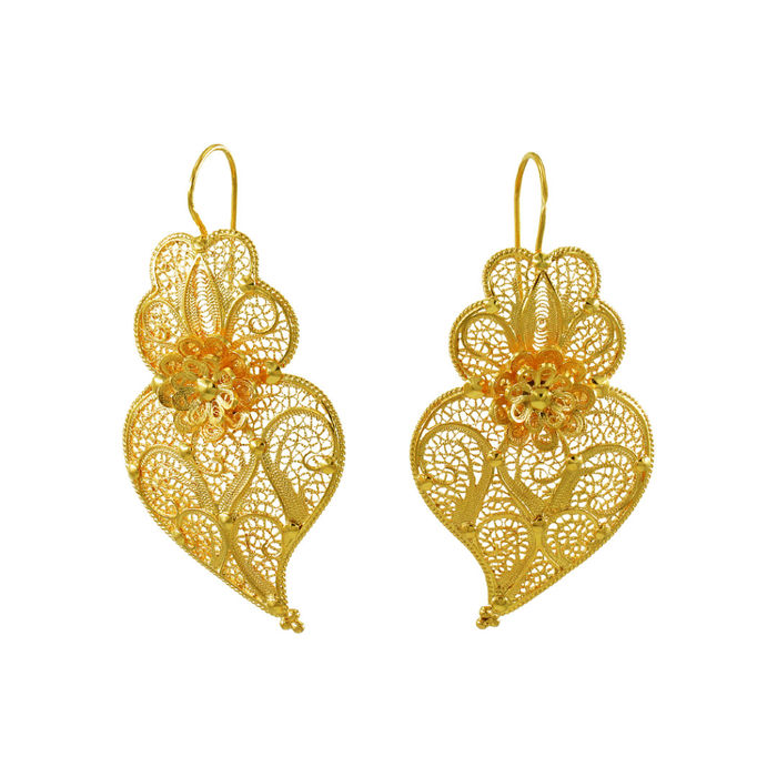 Brincos OURO Coração de Viana 22621