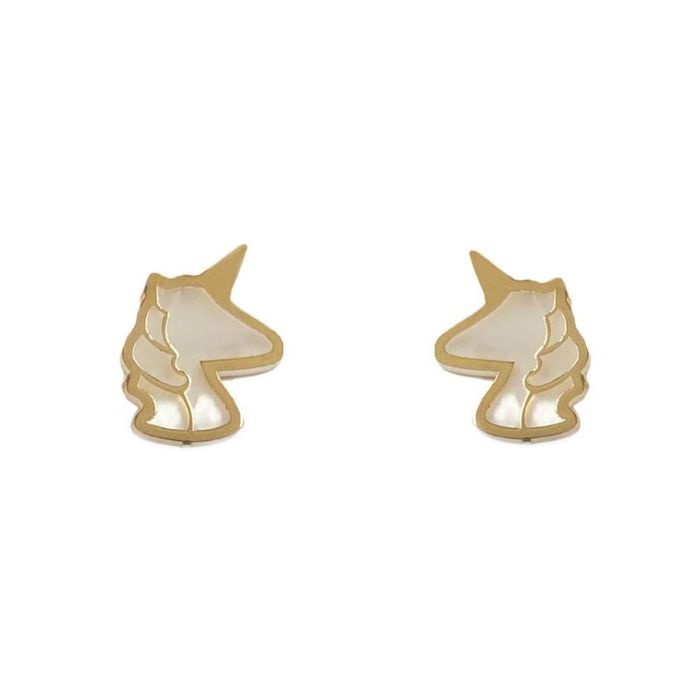 Brincos ZERUS Ouro 9K Unicórnios BR90456