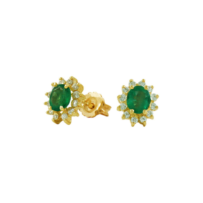 Brincos OURO Esmeraldas 113288
