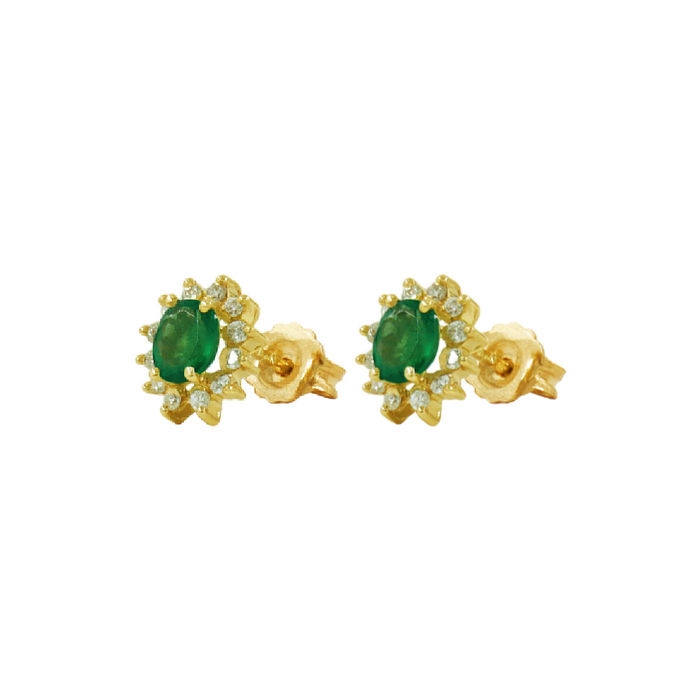Brincos OURO Esmeraldas 113288