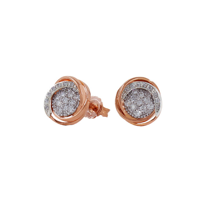 Brincos OURO Bicolor Diamantes 113544