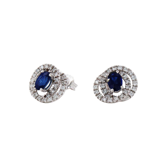Brincos OURO Safira e Diamantes 115311