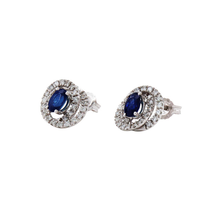 Brincos OURO Safira e Diamantes 115311