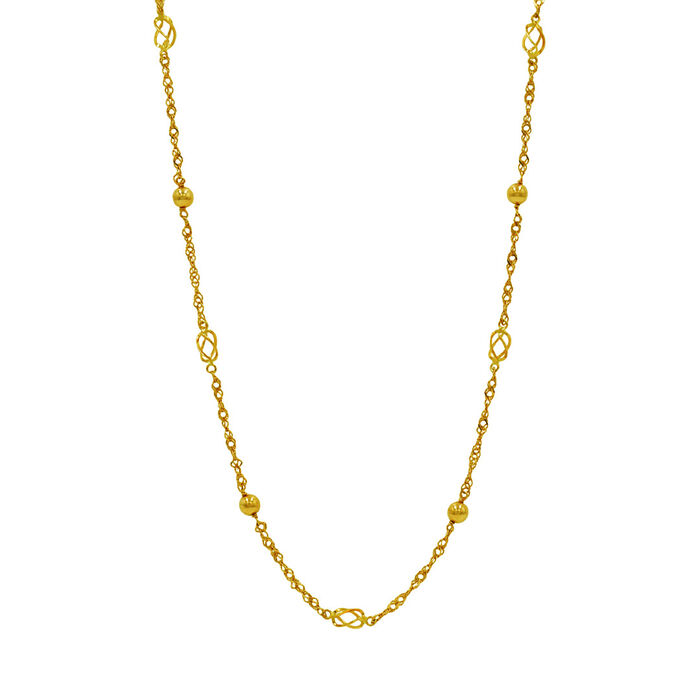 Colar OURO Esfera e Espiral 13725