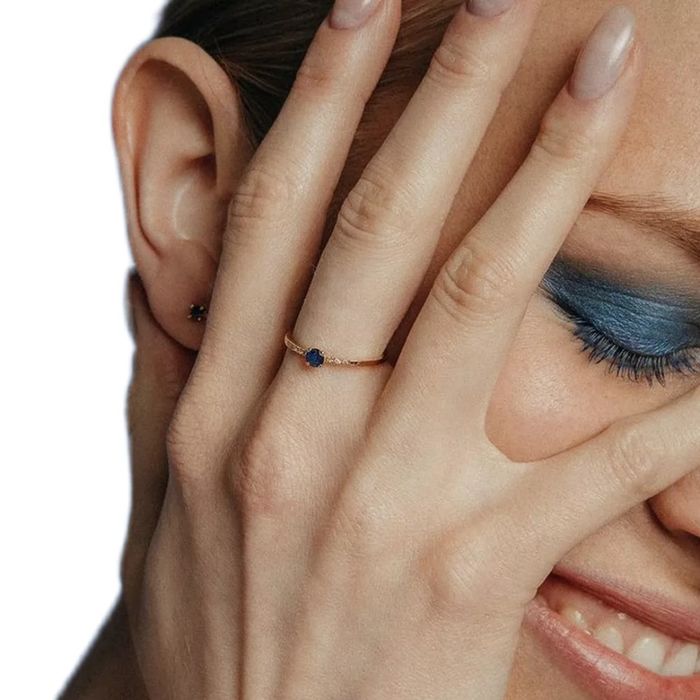 Anel LECARRÉ Safira e Diamantes Ouro 18k GA138ZA