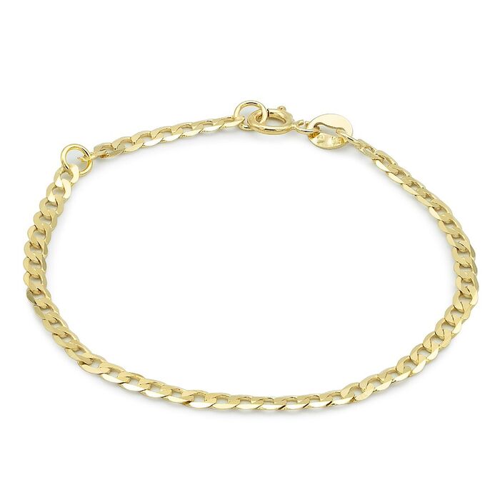 Pulseira de criança da Zerus em ouro amarelo de 9kl e com uma malha barbela.