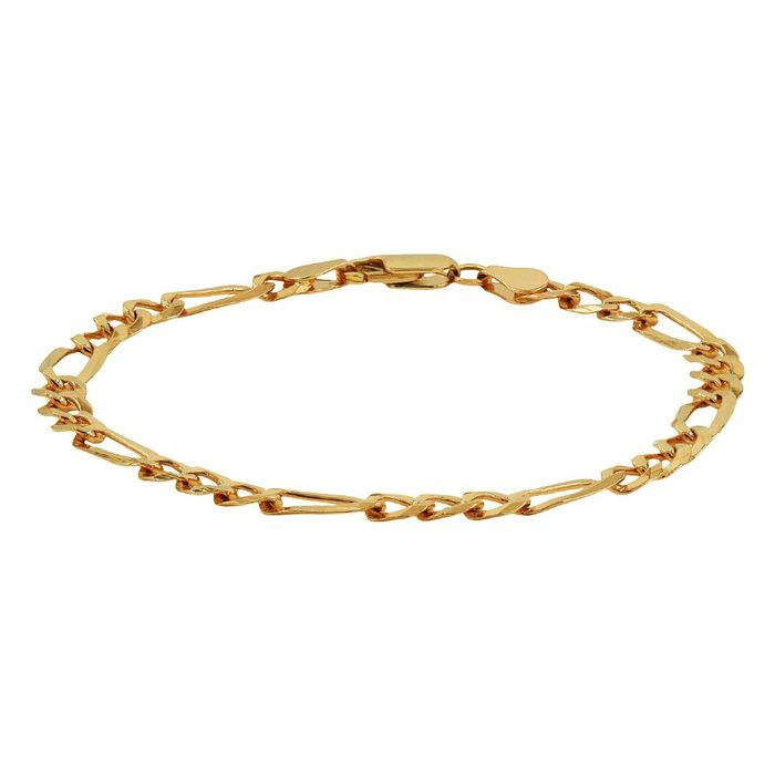 Imagem de pulseira masculina malha 3+1, em ouro de 19.2 quilates, de tom dourado e dimensão média.