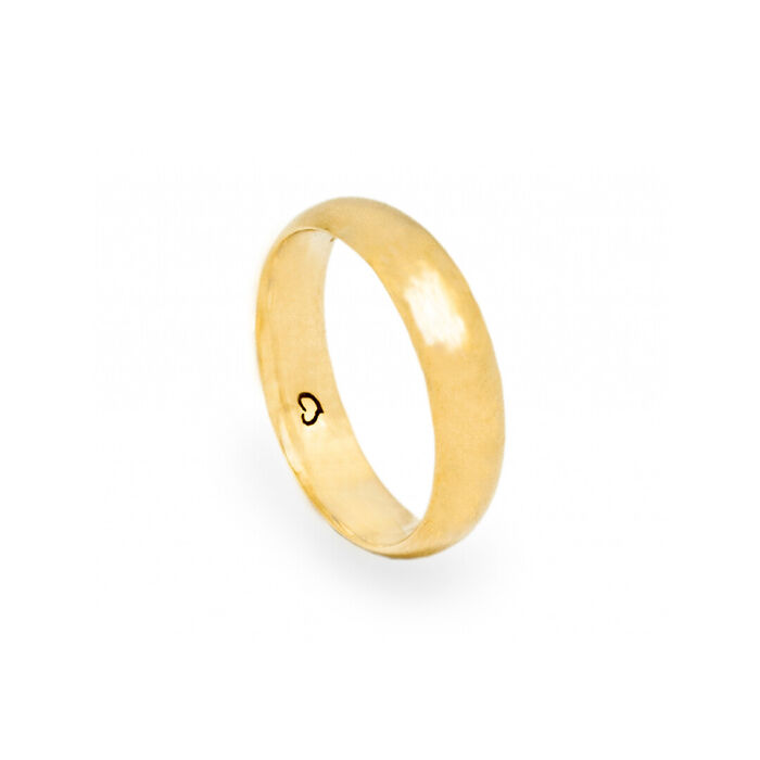 Aliança de casamento Romantis de fabrico português com 5mm de largura em ouro amarelo de 19.2kl.