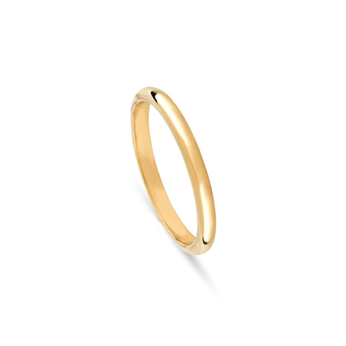 Aliança de casamento tradicional da Romantis em ouro amarelo de 19.2kl com 2mm de largura.