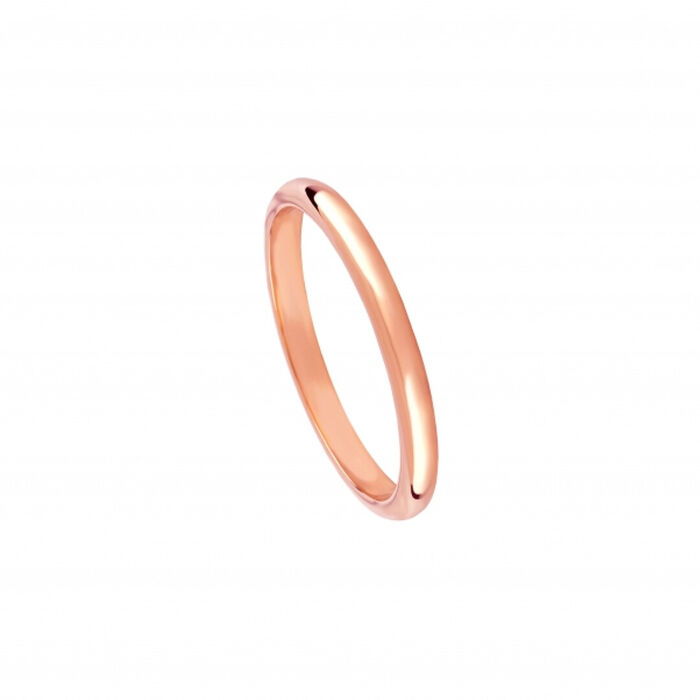 Aliança de casamento tradicional da Romantis em ouro rosa de 19.2kl com 2mm de largura.