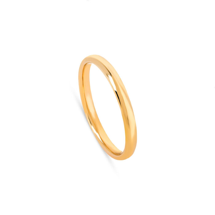 Aliança de casamento tradicional em ouro 19.2kl amarelo, com 3mm de largura e de acabamento polido.