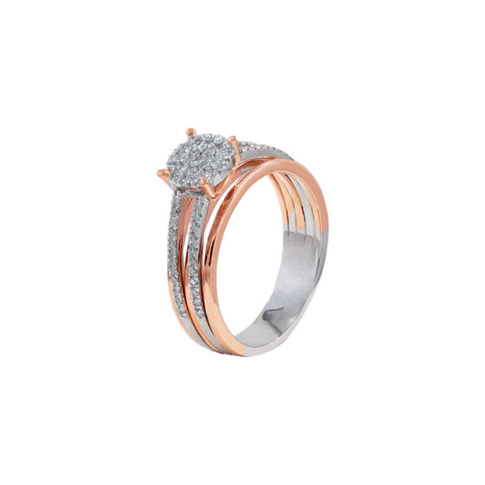Anel OURO Bicolor Diamantes 113541