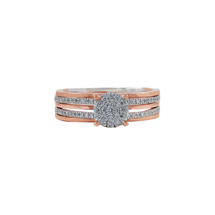 Anel OURO Bicolor Diamantes 113541