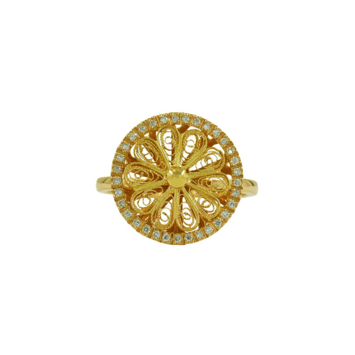 Anel OURO Filigrana com Diamantes 113569