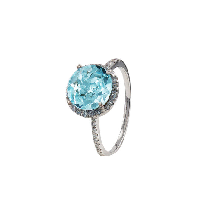 Anel OURO Topázio e Diamantes 114853