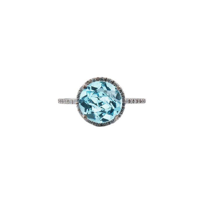 Anel OURO Topázio e Diamantes 114853