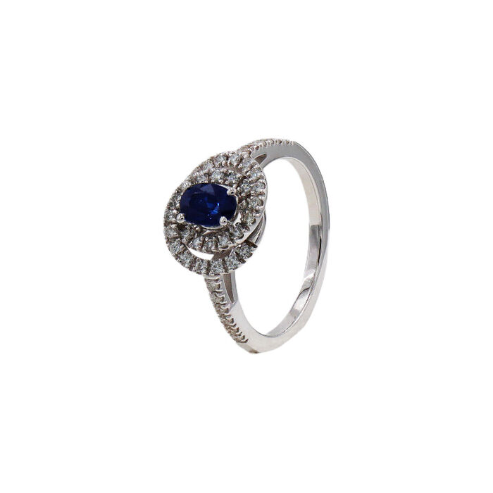 Anel OURO Safira e Diamantes 115312
