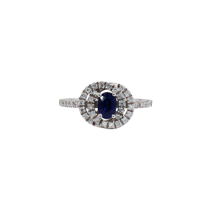 Anel OURO Safira e Diamantes 115312