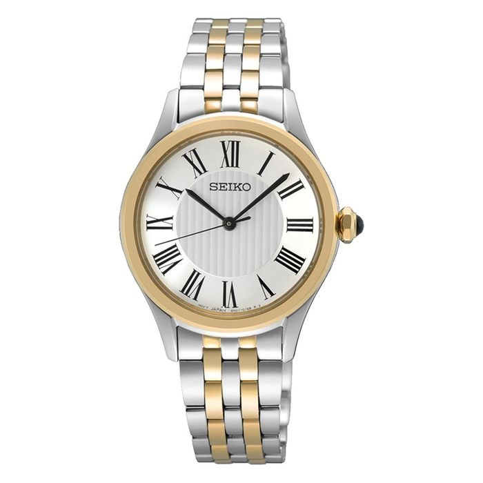 Relógio Seiko clássico de senhora com caixa e a bracelete em aço bicolor dourado e prateado