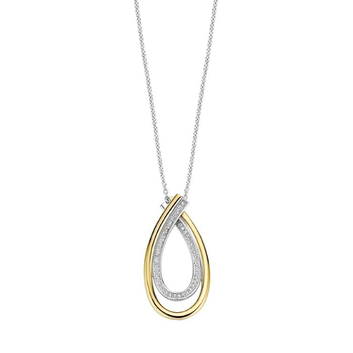Colar Ti Sento Milano para mulher em prata lei 925 e ouro de 18K com zircónias.