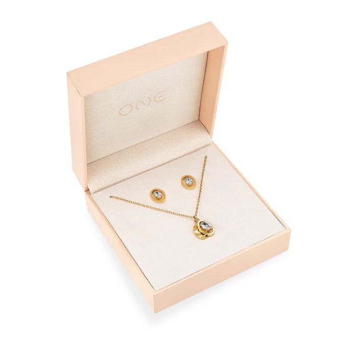 Conjunto One Colar e Brincos Birthstone Abril OJSET24G04