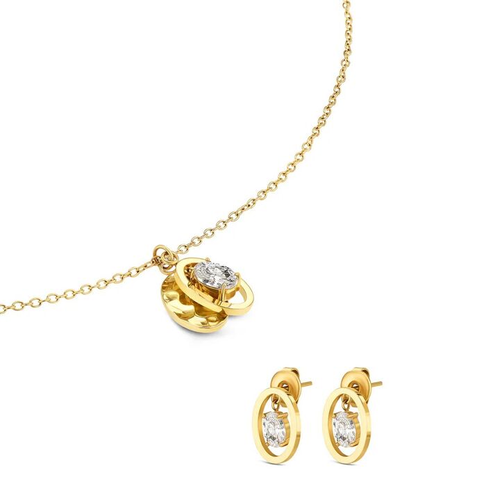 Conjunto One Colar e Brincos Birthstone Abril OJSET24G04
