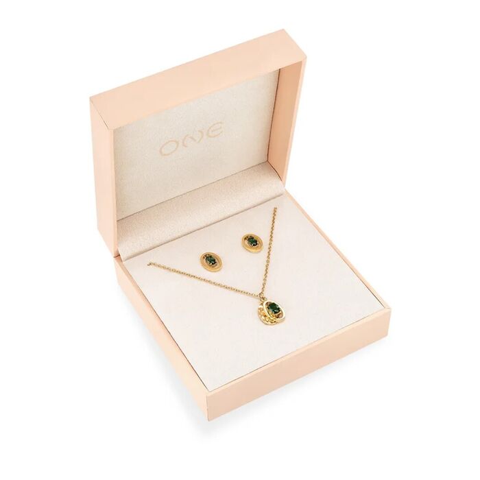 Conjunto One Colar e Brincos Birthstone Maio OJSET24G05