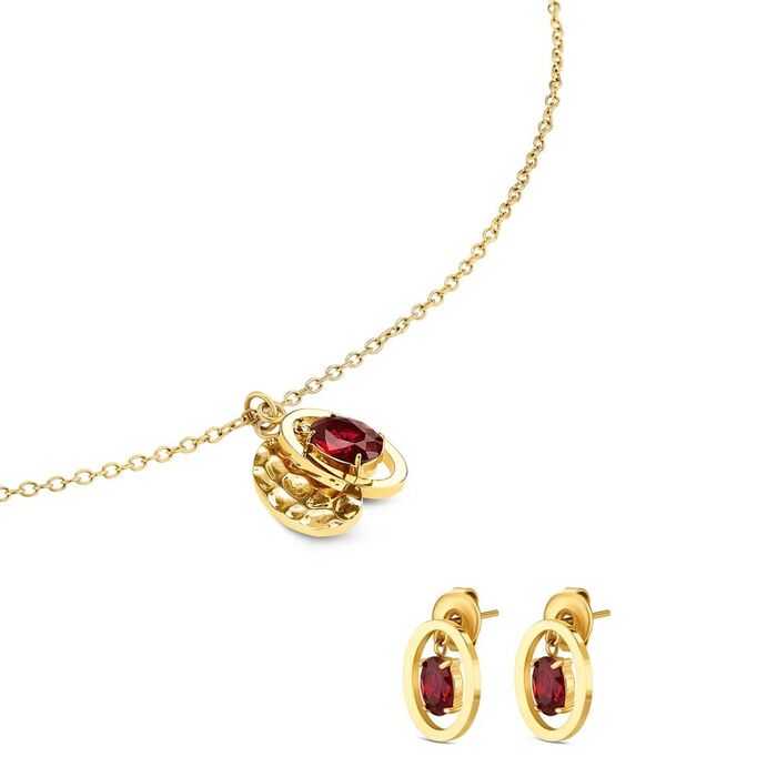 Conjunto One Colar e Brincos Birthstone Julho OJSET24G07