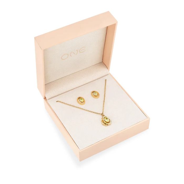 Conjunto One Colar e Brincos Birthstone Agosto OJSET24G08