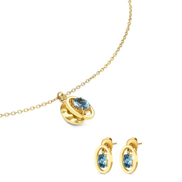 Conjunto One Colar e Brincos Birthstone Setembro OJSET24G09