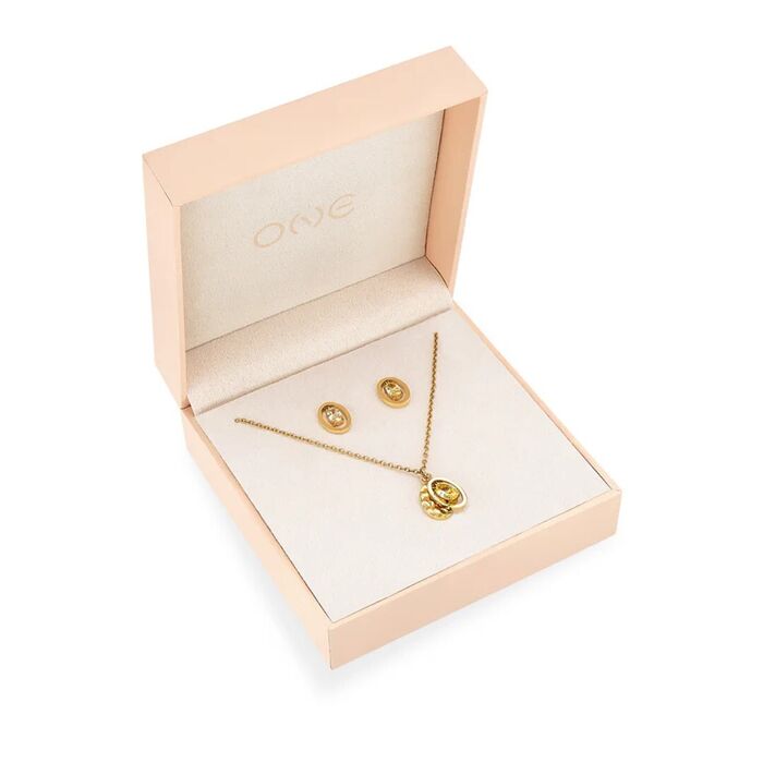 Conjunto One Colar e Brincos Birthstone Outubro OJSET24G10