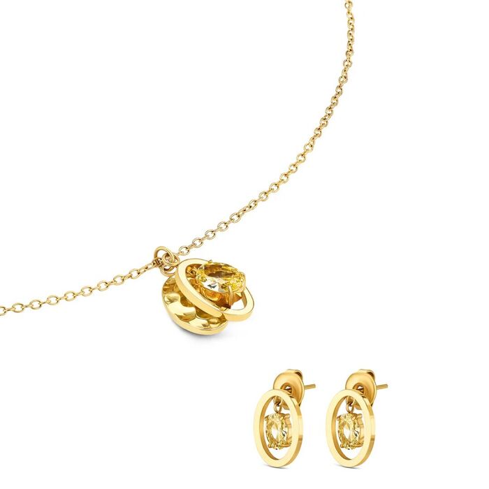Conjunto One Colar e Brincos Birthstone Outubro OJSET24G10