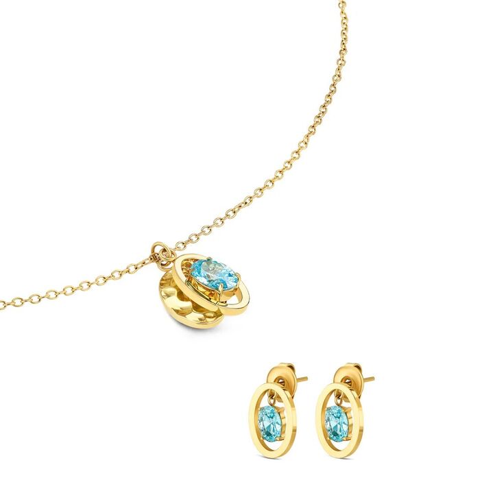 Conjunto One Colar e Brincos Birthstone Dezembro OJSET24G12