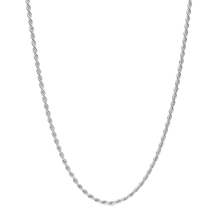 Colar prateado feminino da Pandora em prata de lei 925 com malha cordão.
