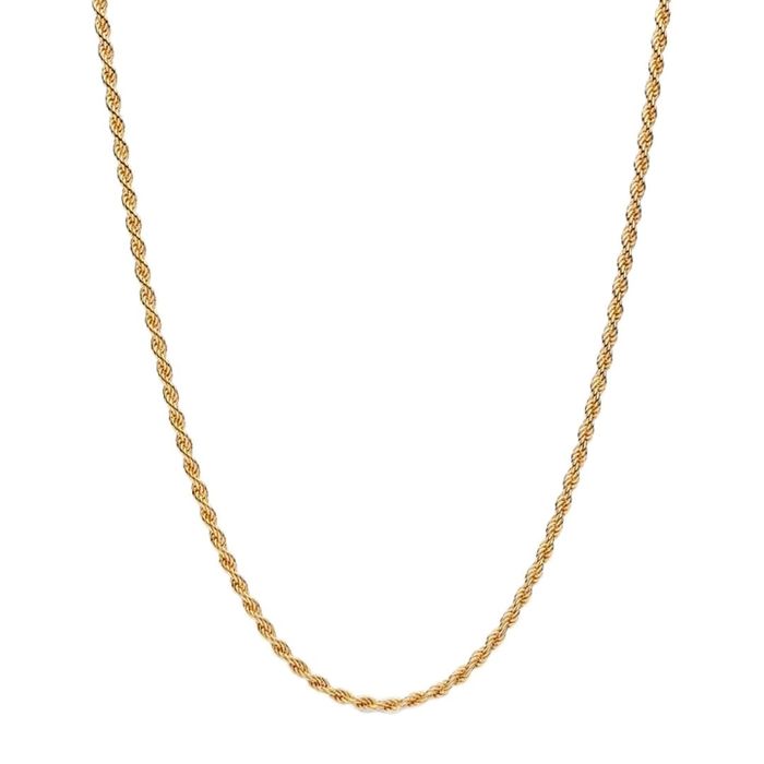 Colar dourado feminino da Pandora com malha cordão revestido em ouro de 14kl.