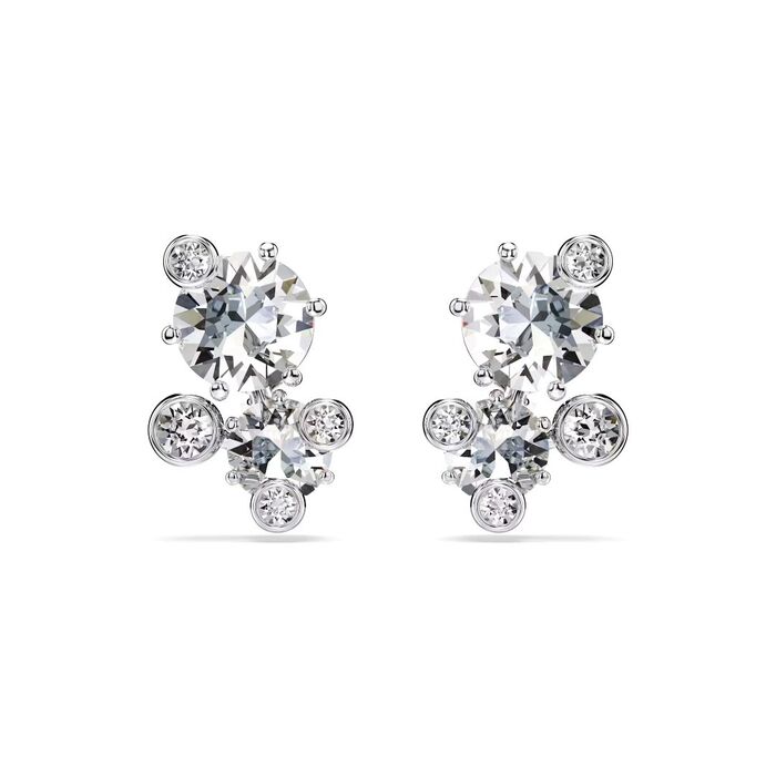 Brincos Swarovski com cristais de forma redonda para mulher.