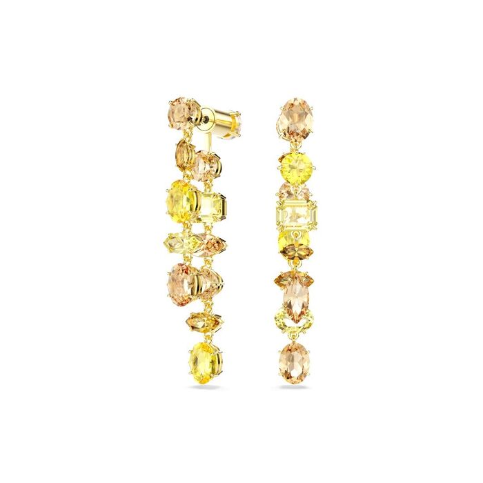 Brincos Swarovski femininos compridos para cristais swarovski amarelos.