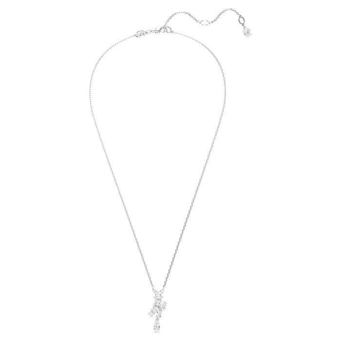 Colar Swarovski feminino com cristais swarovski de diferentes lapidações, visto por completo.