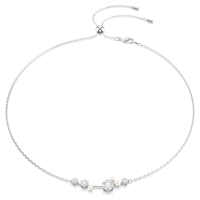 Colar Swarovski feminino, com cristais swarovski e pérola.
