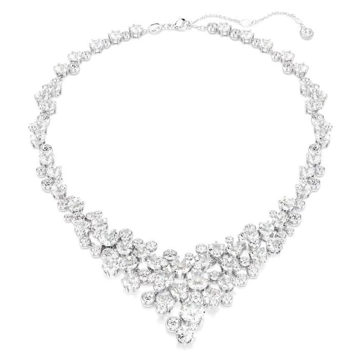 Colar Swarovski feminino em forma de V cravejado com cristais Swarovski.