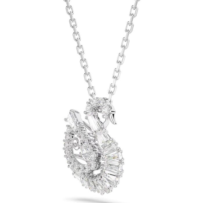 Colar Feminino da Swarovski prateado com o símbolo do cisne logo da marca, com cristais Swarovski.