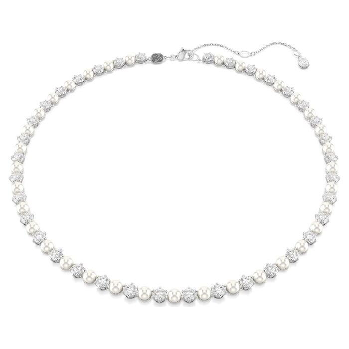 Colar Swarovski feminino com cristais swarovski e pérolas.