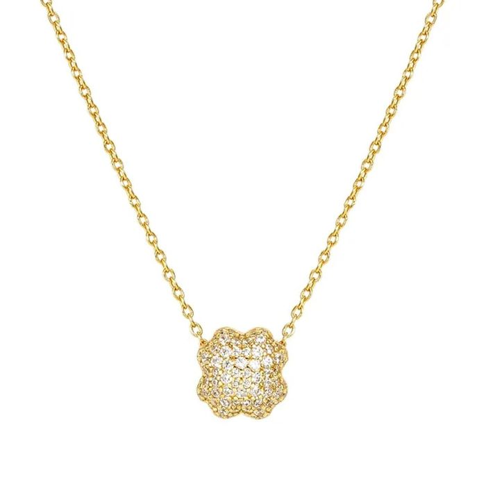 Colar dourado da Nomination com um pendente de uma flor abaulada com zircónias brancas cravadas.