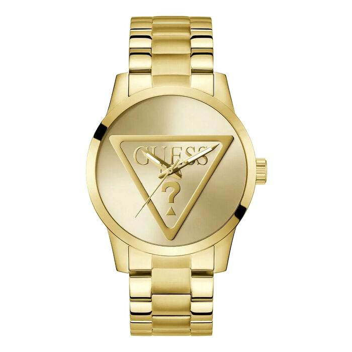 Relógio feminino da Guess com caixa e bracelete em aço inoxidável em dourado.