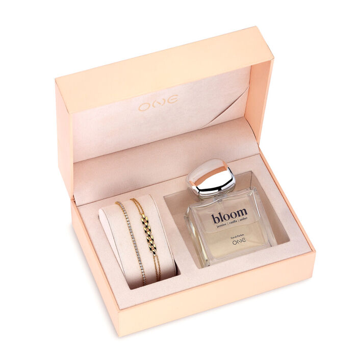 Conjunto One Perfume & Pulseiras Bloom OJSETP01