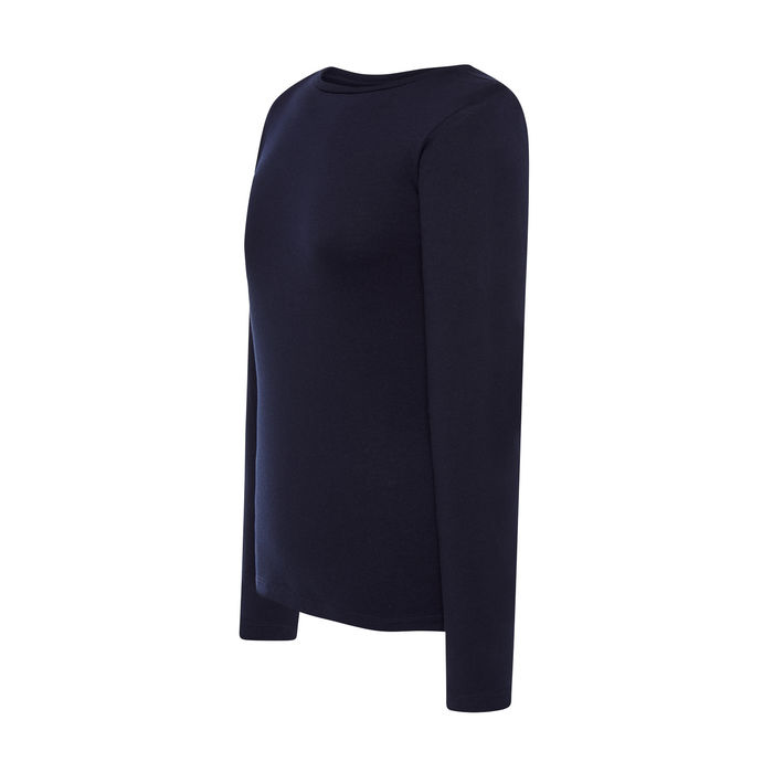 FYL - Camisola básica manga comprida - Mulher - Azul Marinho