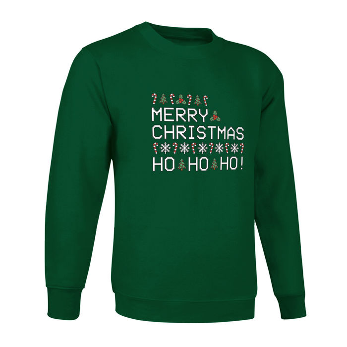 FYL - Sweatshirt de Natal Merry Christmas - Verde - Unissexo